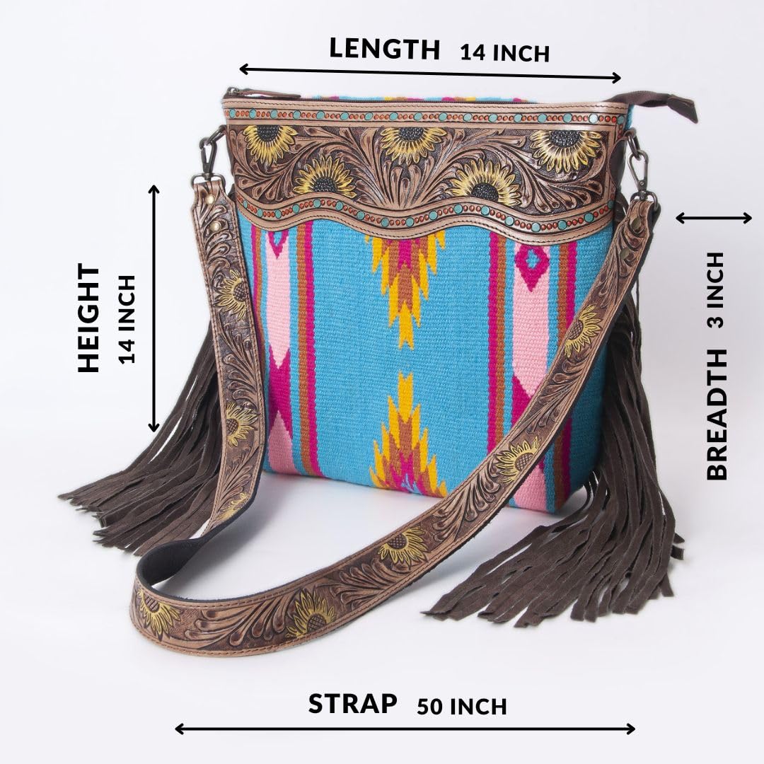 Women Natural Cowhide Leather Crossbody Bag