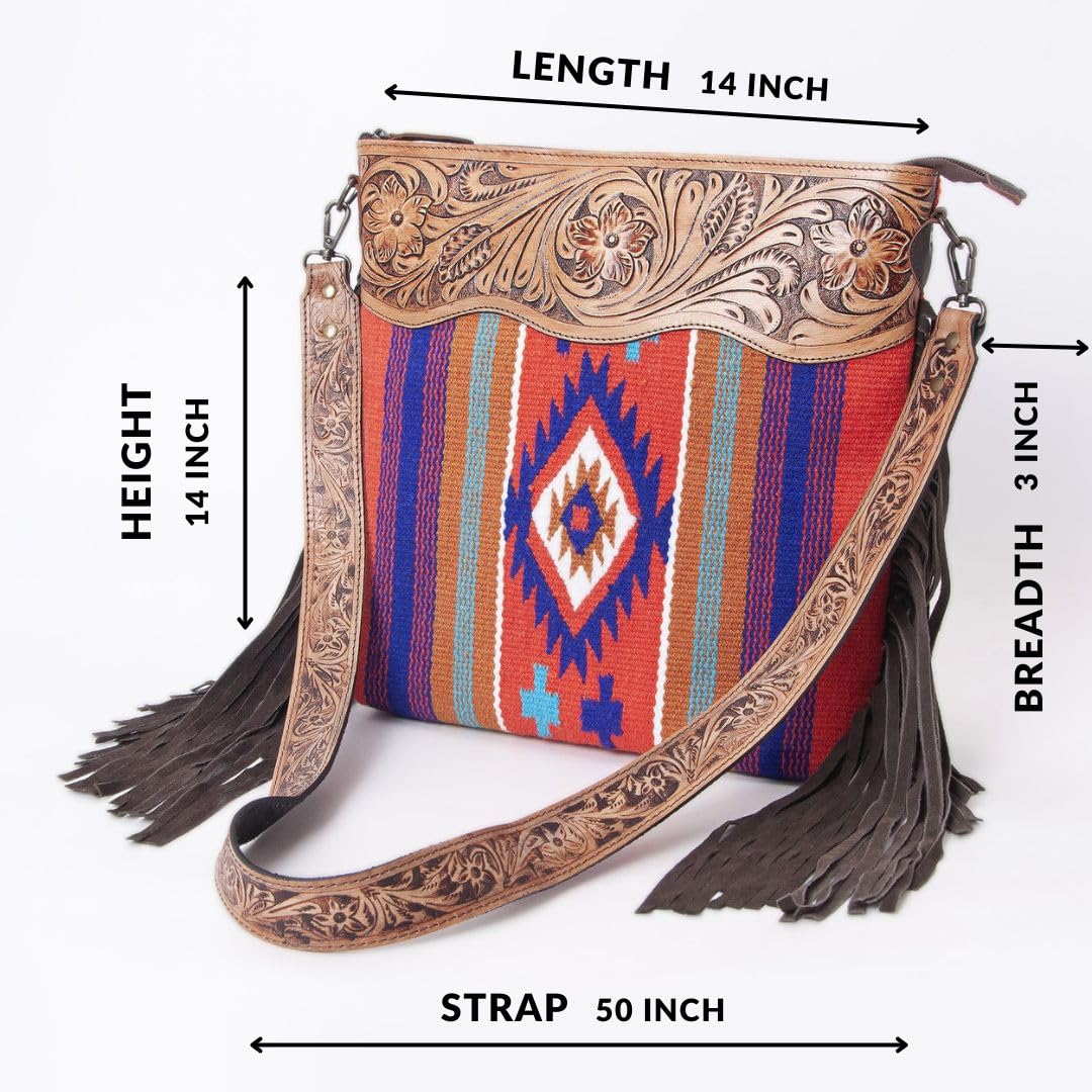 Women Natural Cowhide Leather Crossbody Bag