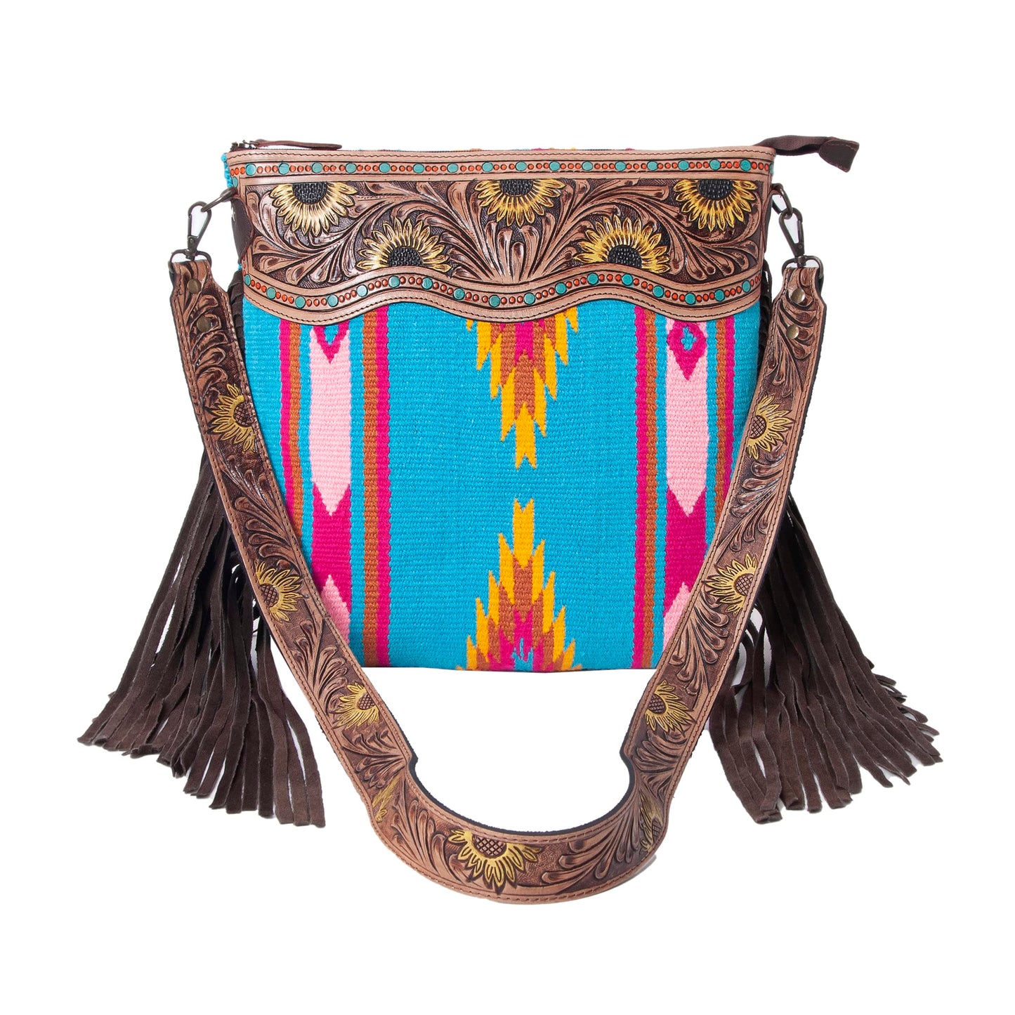 Women Natural Cowhide Leather Crossbody Bag