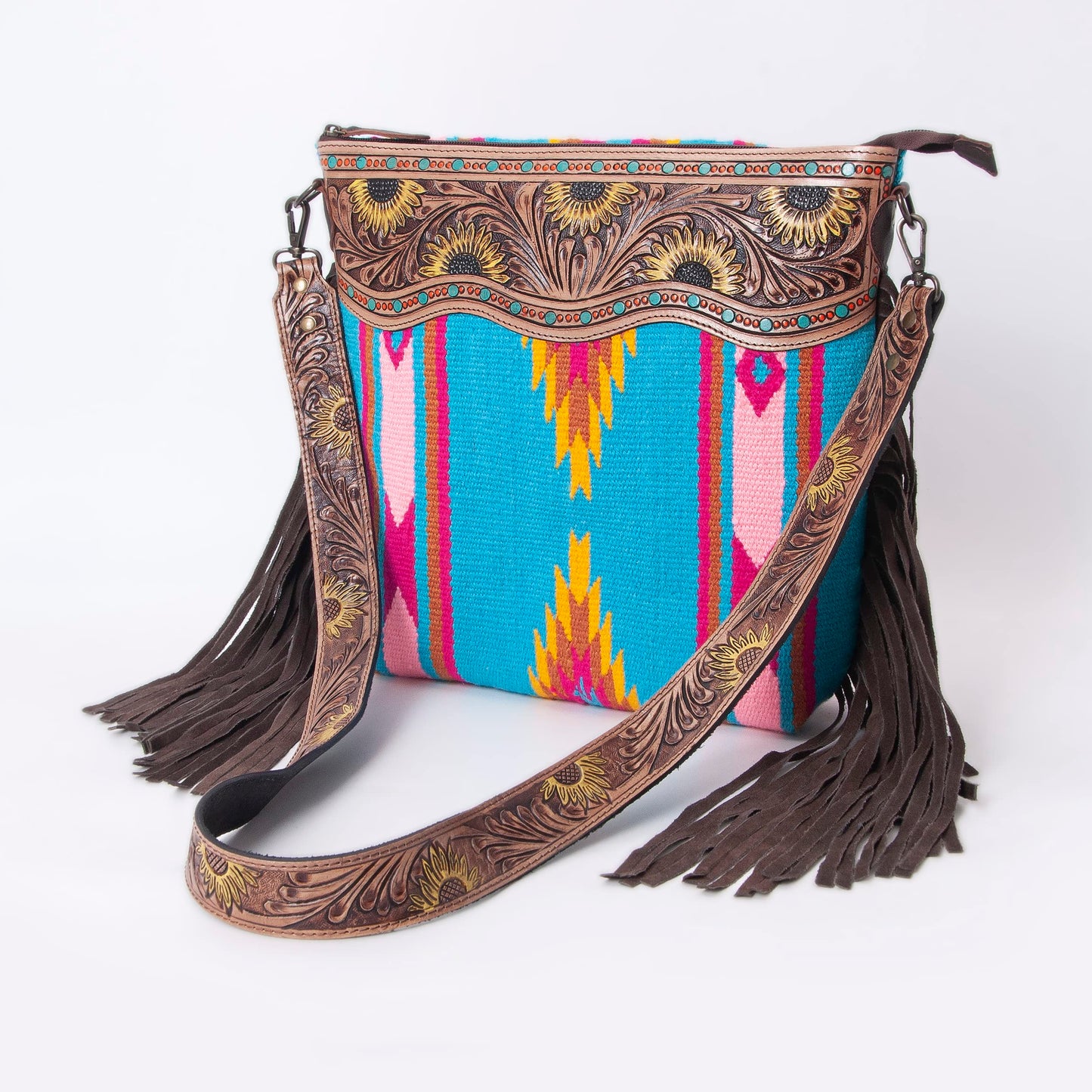 Women Natural Cowhide Leather Crossbody Bag