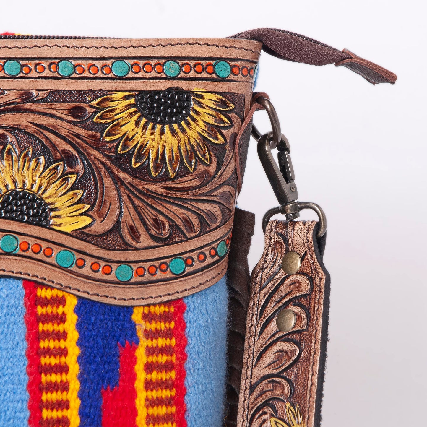 Women Natural Cowhide Leather Crossbody Bag