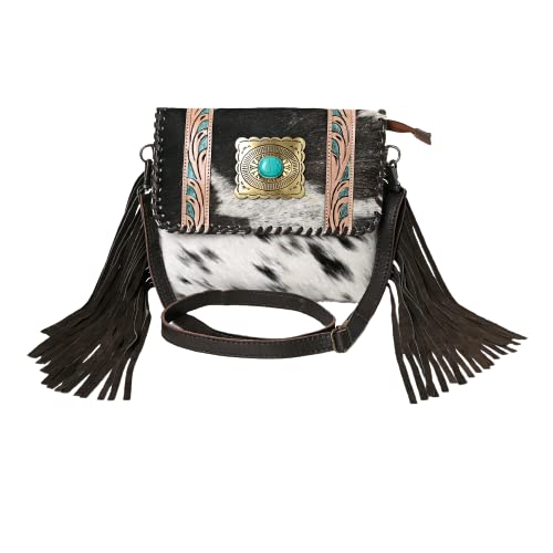 Turqoise Cincho Cowhide Cross Body Bag for Women