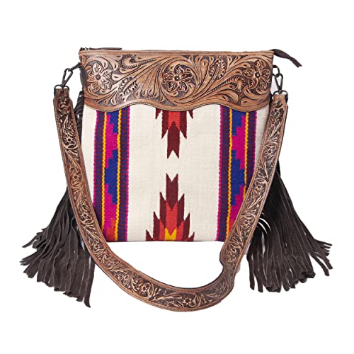 Women Natural Cowhide Leather Crossbody Bag