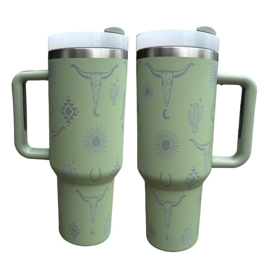 Western Engraved 40oz Tumbler