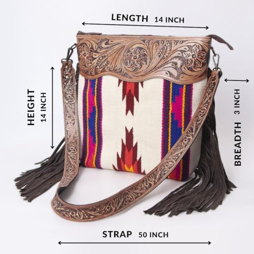 Women Natural Cowhide Leather Crossbody Bag