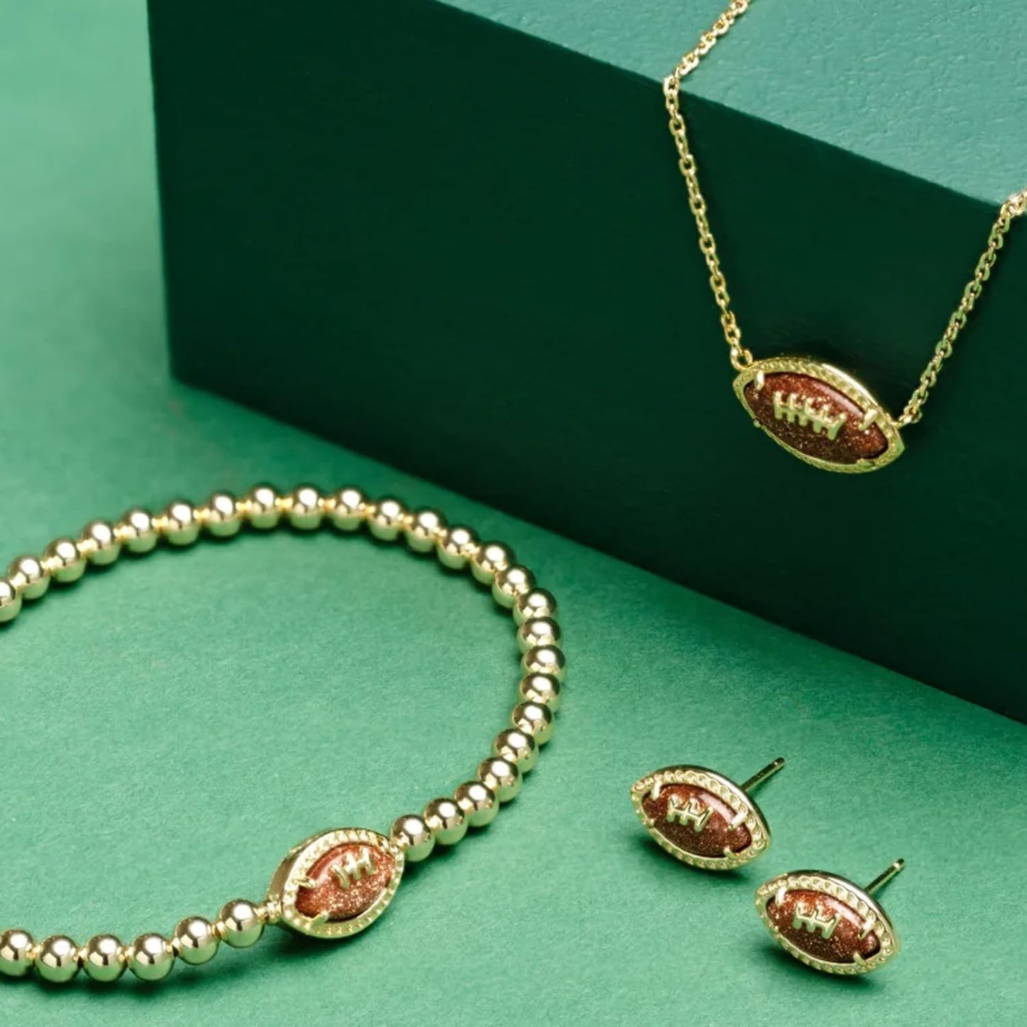 Kendra Scott Football Stretch Bracelet, 14k Gold Plated Brass