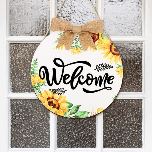12 x 12 Inch Sunflower Welcome Door hanger